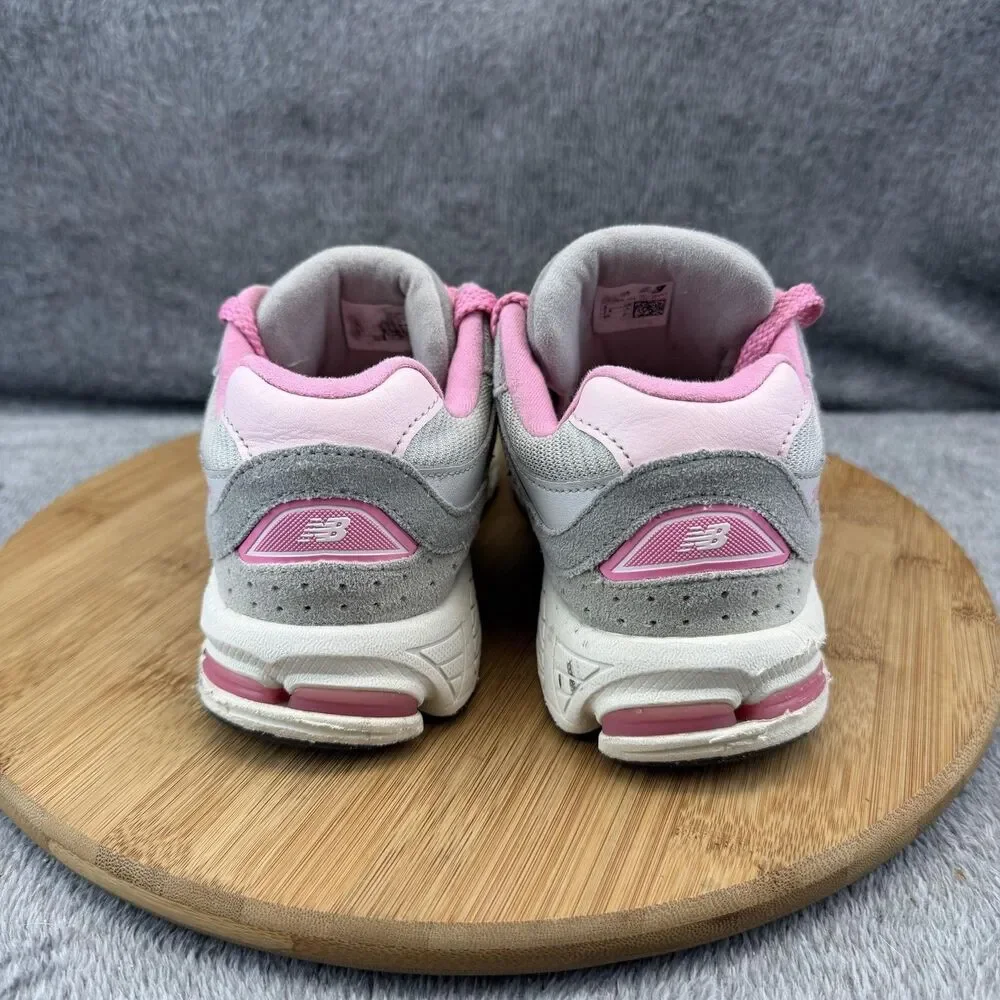 New Balance 2002R Shoes Girls Size 3 Pink Gray Suede Athletic Running Sneakers
